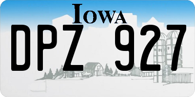 IA license plate DPZ927