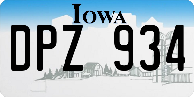 IA license plate DPZ934