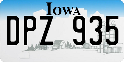 IA license plate DPZ935