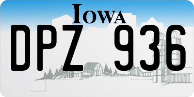 IA license plate DPZ936