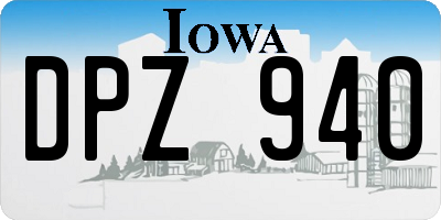 IA license plate DPZ940