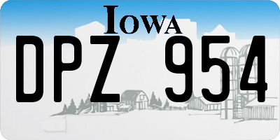 IA license plate DPZ954