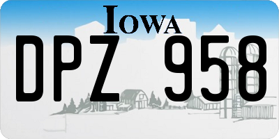 IA license plate DPZ958