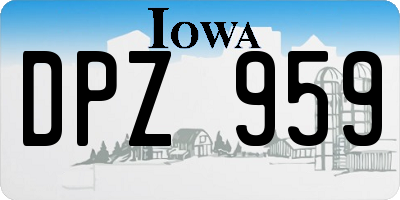 IA license plate DPZ959