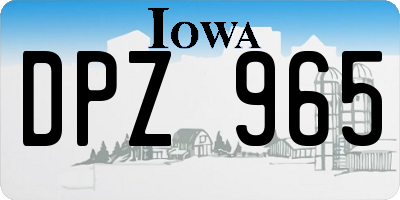IA license plate DPZ965
