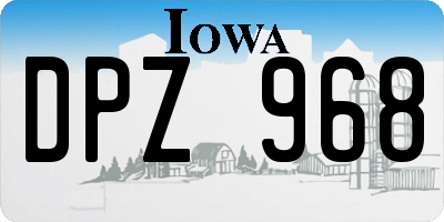 IA license plate DPZ968