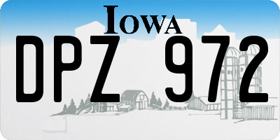 IA license plate DPZ972