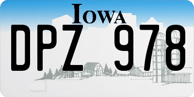 IA license plate DPZ978