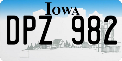 IA license plate DPZ982