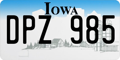 IA license plate DPZ985