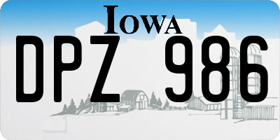 IA license plate DPZ986