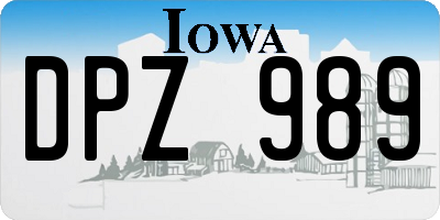 IA license plate DPZ989