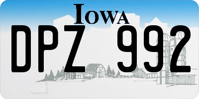 IA license plate DPZ992