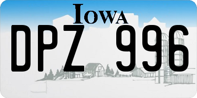 IA license plate DPZ996