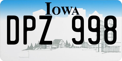 IA license plate DPZ998