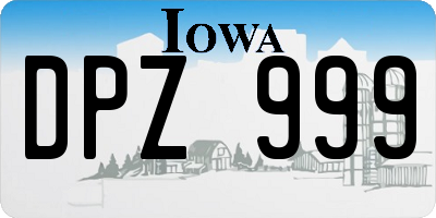 IA license plate DPZ999