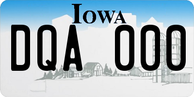 IA license plate DQA000