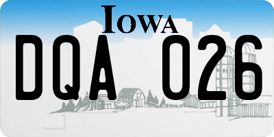 IA license plate DQA026