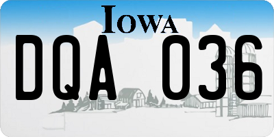 IA license plate DQA036
