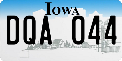 IA license plate DQA044