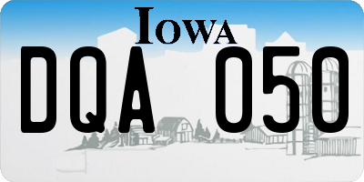 IA license plate DQA050