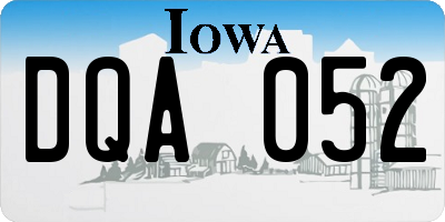 IA license plate DQA052