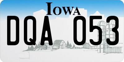 IA license plate DQA053