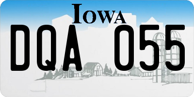 IA license plate DQA055