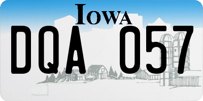 IA license plate DQA057