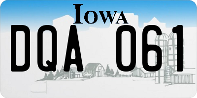 IA license plate DQA061