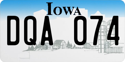 IA license plate DQA074