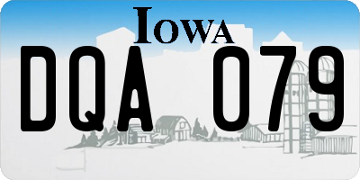 IA license plate DQA079