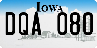 IA license plate DQA080