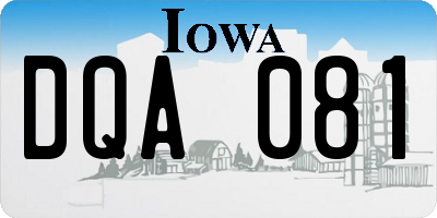 IA license plate DQA081