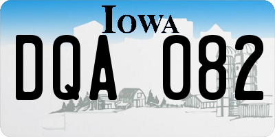 IA license plate DQA082