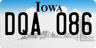 IA license plate DQA086