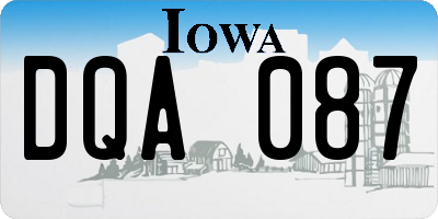 IA license plate DQA087