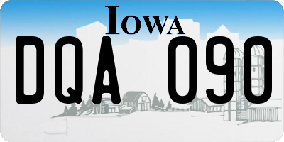 IA license plate DQA090