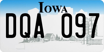IA license plate DQA097