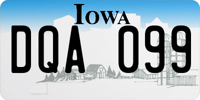 IA license plate DQA099