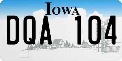 IA license plate DQA104