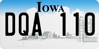 IA license plate DQA110