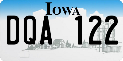 IA license plate DQA122
