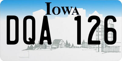 IA license plate DQA126