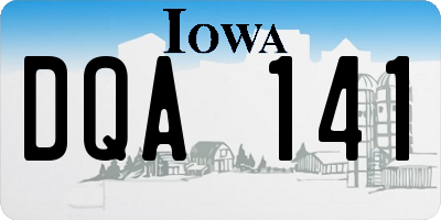 IA license plate DQA141