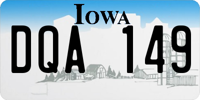 IA license plate DQA149