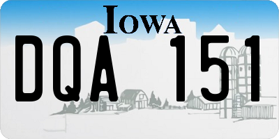 IA license plate DQA151