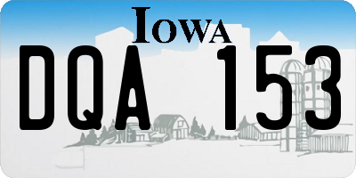 IA license plate DQA153