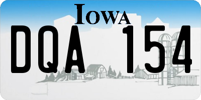 IA license plate DQA154
