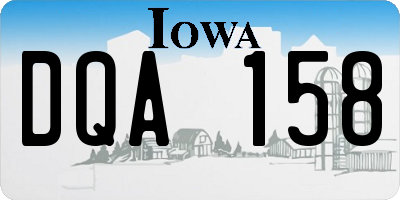 IA license plate DQA158